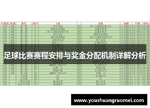 足球比赛赛程安排与奖金分配机制详解分析